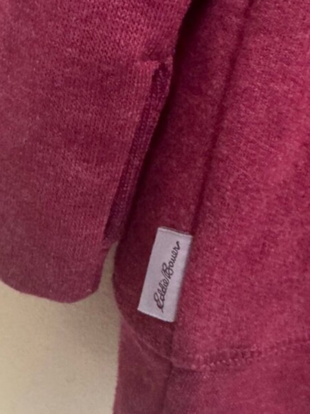Eddie Bauer NEW Camp Cotton Fleece Wrap Pockets Cardigan Sweater Top Burgundy L - Picture 7 of 16